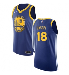 Men's Nike Golden State Warriors #18 Omri Casspi Authentic Royal Blue Road NBA Jersey - Icon Edition