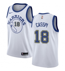 Men's Nike Golden State Warriors #18 Omri Casspi Authentic White Hardwood Classics NBA Jersey