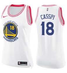 Women's Nike Golden State Warriors #18 Omri Casspi Swingman White/Pink Fashion NBA Jersey