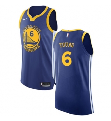 Men's Nike Golden State Warriors #6 Nick Young Authentic Royal Blue Road NBA Jersey - Icon Edition