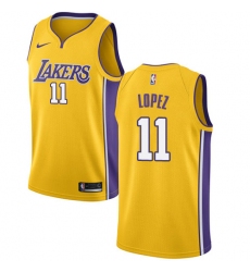 Youth Nike Los Angeles Lakers #11 Brook Lopez Swingman Gold Home NBA Jersey - Icon Edition