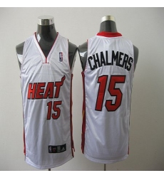 Heat #15 Mario Chalmers White Stitched NBA Jerse