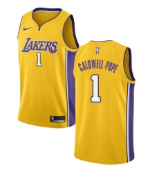 Men's Nike Los Angeles Lakers #1 Kentavious Caldwell-Pope Swingman Gold Home NBA Jersey - Icon Edition