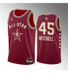 Men's 2024 All-Star #45 Donovan Mitchell Crimson Stitched Basketball Jersey