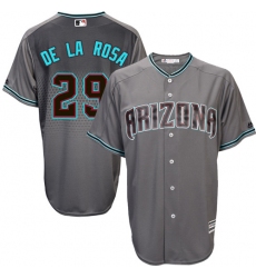 Men's Majestic Arizona Diamondbacks #29 Jorge De La Rosa Authentic Gray/Turquoise Cool Base MLB Jersey