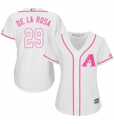 Women's Majestic Arizona Diamondbacks #29 Jorge De La Rosa Authentic White Fashion MLB Jersey