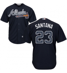 Youth Majestic Atlanta Braves #23 Danny Santana Replica Blue Alternate Road Cool Base MLB Jersey