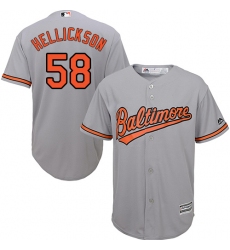 Youth Majestic Baltimore Orioles #58 Jeremy Hellickson Replica Grey Road Cool Base MLB Jersey