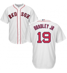 Youth Majestic Boston Red Sox #19 Jackie Bradley Jr Authentic White Home Cool Base MLB Jersey