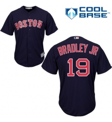 Youth Majestic Boston Red Sox #19 Jackie Bradley Jr Replica Navy Blue Alternate Road Cool Base MLB Jersey