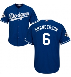 Youth Majestic Los Angeles Dodgers #6 Curtis Granderson Replica Royal Blue Alternate 2017 World Series Bound Cool Base MLB Jersey