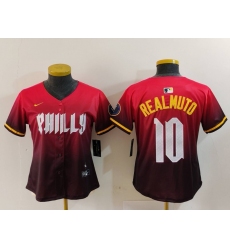 Women's Philadelphia Phillies #10 JT Realmuto Red 2024 City Connect Limited Jersey