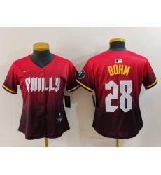 Women's Philadelphia Phillies #28 Alec Bohm Red 2024 City Connect Limited Jersey