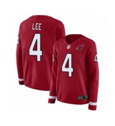 Women's Arizona Cardinals #4 Andy Lee Limited Red Therma Long Sleeve Football Jersey
