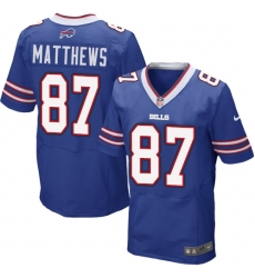 Men's Nike Buffalo Bills #87 Jordan Matthews Elite Royal Blue Team Color NFL Jersey