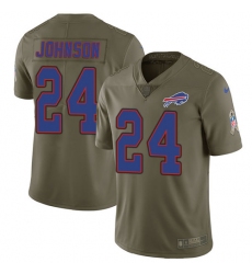 Youth Nike Buffalo Bills #24 Leonard Johnson Limited Olive 2017 Salute to Service NFL Jersey