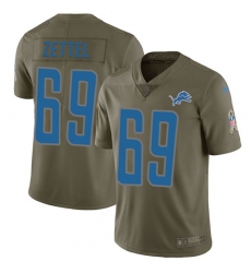 Men's Nike Detroit Lions #69 Anthony Zettel Limited Olive 2017 Salute to Service NFL Jersey