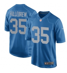 Men's Nike Detroit Lions #35 Miles Killebrew Game Blue Alternate NFL Jersey