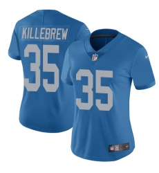 Women's Nike Detroit Lions #35 Miles Killebrew Blue Alternate Vapor Untouchable Limited Player NFL Jersey