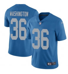 Men's Nike Detroit Lions #36 Dwayne Washington Elite Blue Alternate NFL Jersey