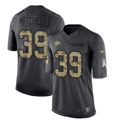 Men's Nike Kansas City Chiefs #39 Terrance Mitchell Limited Black 2016 Salute to Service NFL Jersey