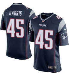 Men's Nike New England Patriots #45 David Harris Game Navy Blue Team Color NFL Jersey