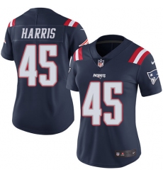 Women's Nike New England Patriots #45 David Harris Limited Navy Blue Rush Vapor Untouchable NFL Jersey