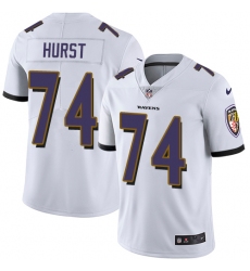 Men's Nike Baltimore Ravens #74 James Hurst White Vapor Untouchable Limited Player NFL Jersey