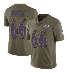 Youth Nike Baltimore Ravens #66 Ryan Jensen Limited Olive 2017 Salute to Service NFL Jersey