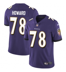 Men's Nike Baltimore Ravens #78 Austin Howard Purple Team Color Vapor Untouchable Limited Player NFL Jersey