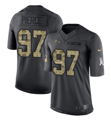 Youth Nike Baltimore Ravens #97 Michael Pierce Limited Black 2016 Salute to Service NFL Jersey