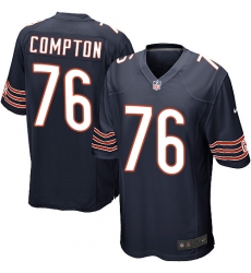 Men's Nike Chicago Bears #76 Tom Compton Game Navy Blue Team Color NFL Jersey