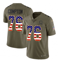 Youth Nike Chicago Bears #76 Tom Compton Limited Olive/USA Flag Salute to Service NFL Jersey
