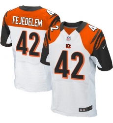 Men's Nike Cincinnati Bengals #42 Clayton Fejedelem Elite White NFL Jersey