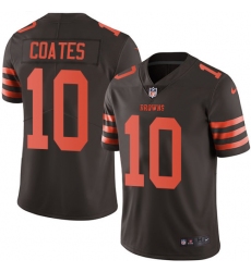 Men's Nike Cleveland Browns #10 Sammie Coates Limited Brown Rush Vapor Untouchable NFL Jersey