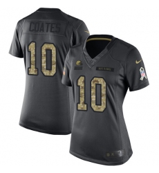 Women's Nike Cleveland Browns #10 Sammie Coates Limited Black 2016 Salute to Service NFL Jersey