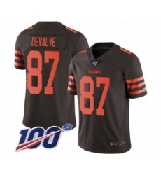 Men's Cleveland Browns #87 Seth DeValve Limited Brown Rush Vapor Untouchable 100th Season Football Jersey