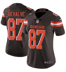 Women's Nike Cleveland Browns #87 Seth DeValve Brown Team Color Vapor Untouchable Limited Player NFL Jersey