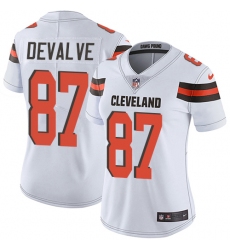 Women's Nike Cleveland Browns #87 Seth DeValve White Vapor Untouchable Limited Player NFL Jersey