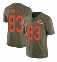 Men's Nike Cleveland Browns #93 Trevon Coley Limited Olive 2017 Salute to Service NFL Jersey