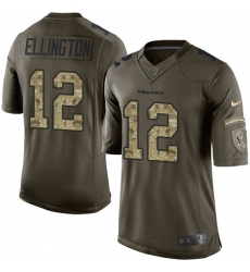 Men's Nike Houston Texans #12 Bruce Ellington Elite Green Salute to Service NFL Jersey