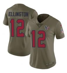 Women's Nike Houston Texans #12 Bruce Ellington Limited Olive 2017 Salute to Service NFL Jersey