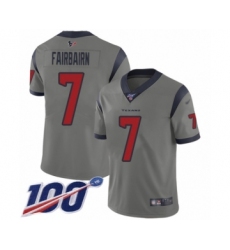 Men's Houston Texans #7 Ka'imi Fairbairn Limited Gray Inverted Legend 100th Season Football Jersey