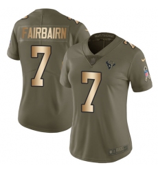 Women's Nike Houston Texans #7 Ka'imi Fairbairn Limited Olive/Gold 2017 Salute to Service NFL Jersey