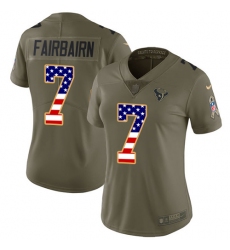 Women's Nike Houston Texans #7 Ka'imi Fairbairn Limited Olive/USA Flag 2017 Salute to Service NFL Jersey