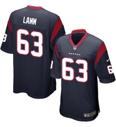Men's Nike Houston Texans #63 Kendall Lamm Game Navy Blue Team Color NFL Jersey