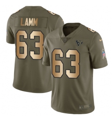 Men's Nike Houston Texans #63 Kendall Lamm Limited Olive/Gold 2017 Salute to Service NFL Jersey