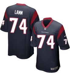 Men's Nike Houston Texans #74 Kendall Lamm Game Navy Blue Team Color NFL Jersey