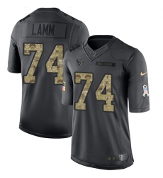 Men's Nike Houston Texans #74 Kendall Lamm Limited Black 2016 Salute to Service NFL Jersey