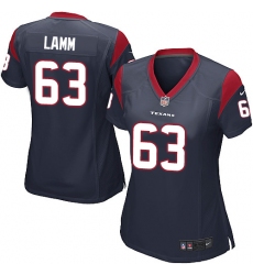 Women's Nike Houston Texans #63 Kendall Lamm Game Navy Blue Team Color NFL Jersey